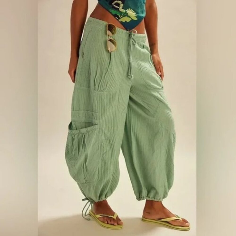 NWT Free People Rush Effect Low-Rise Parachute Pants